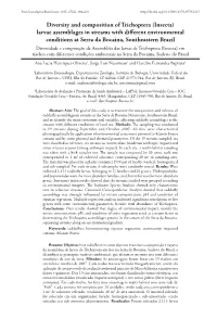 Diversity and Composition of Trichoptera (Insecta) Larvae Assemblages in Streams with Different Environmental Conditions At