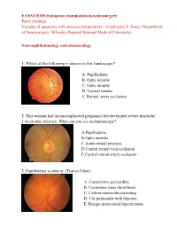 EANS/UEMS European Examination in Neurosurgery Part I (Written) Variants of Questions with Answers (Compilation - Vyacheslav S