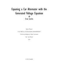Equating a Car Alternator with the Generated Voltage Equation by Ervin Carrillo
