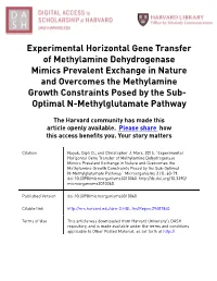 Experimental Horizontal Gene Transfer of Methylamine