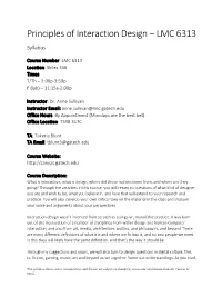Lmc 6313 Principles of Interaction Design