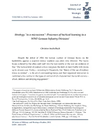 Processes of Tactical Learning in a WWI German Infantry Division1