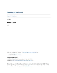 Recent Cases
