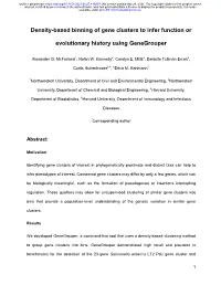 Density-Based Binning of Gene Clusters to Infer Function Or