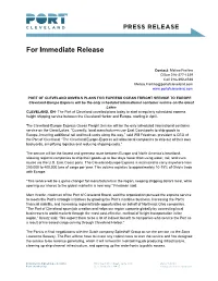 For Immediate Release