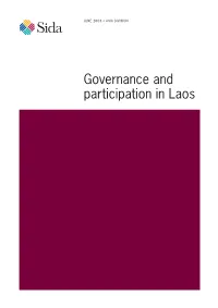 Governance and Participation in Laos