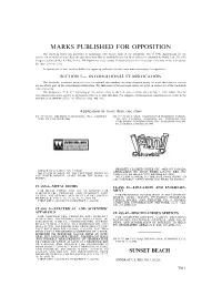 Marks Published for Opposition