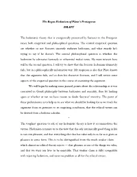 The Bogus Hedonism of Plato's Protagoras DRAFT the Hedonistic