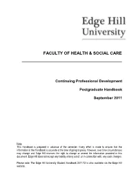 Introduction to Faculty of Health, Edge Hill University