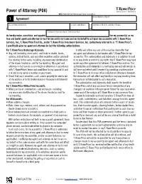 Power of Attorney (POA) NOTE: Review the Fact Sheet on Page 3 Prior to Completing