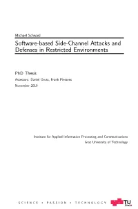 Software-Based Side-Channel Attacks and Defenses in Restricted Environments
