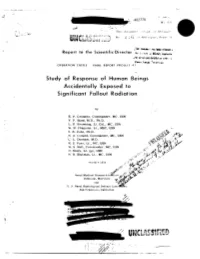 Study of Response of Human Beings Accidentally Exposed to Significant Fallout Radiation