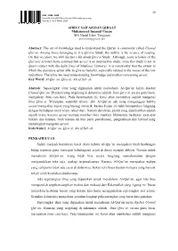 AHRUF SAB Abstract: the Set of Knowledge Used to U Qur'an