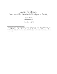 Angling for Influence: Institutional Proliferation in Development Banking