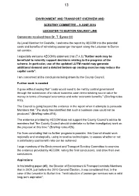 Environment and Transport Overview and Scrutiny