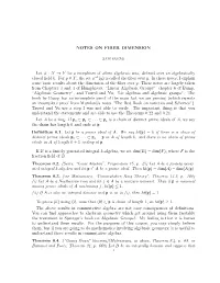 NOTES on FIBER DIMENSION Let Φ : X → Y Be a Morphism of Affine