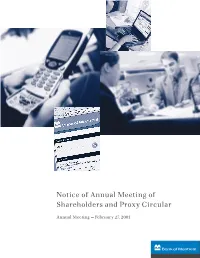 Notice of Annual Meeting of Shareholders and Proxy Circular