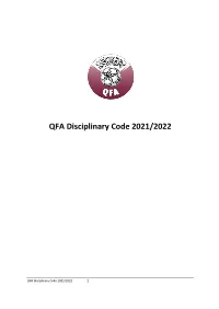 QFA Disciplinary Code 2021/2022