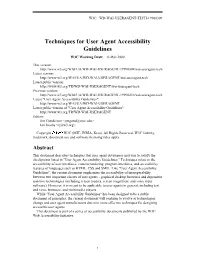 Techniques for User Agent Accessibility Guidelines
