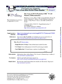 The Loss of TET2 Promotes CD8+ T Cell Memory Differentiation Shannon A