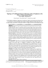 Typology of Traditional School Architecture with an Emphasis On
