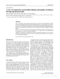 A Case of Constrictive Pericarditis During Cabergoline Treatment For