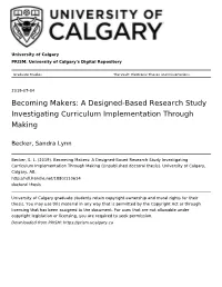 Becoming Makers: a Designed-Based Research Study Investigating Curriculum Implementation Through Making