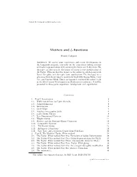 Motives and L-Functions