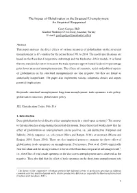 The Impact of Globalization on the Structural Unemployment: an Empirical Reappraisal