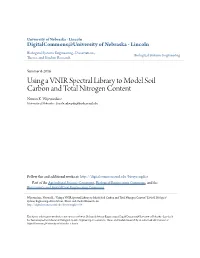 Using a VNIR Spectral Library to Model Soil Carbon and Total Nitrogen Content Nuwan K
