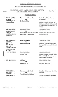 Db List for 17-02-2021(Wednesday)