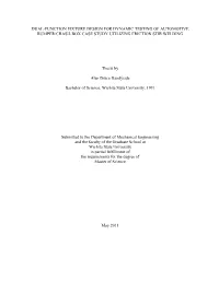 Dual-Function Fixture Design for Dynamic Testing of Automotive Bumper/Crash-Box Case Study Utilizing Friction Stir Welding