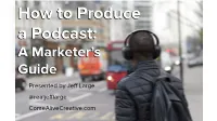 How to Produce a Podcast
