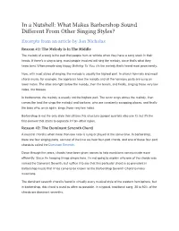 In a Nutshell: What Makes Barbershop Sound Different from Other Singing Styles?