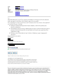 Tim Please Find Attached a Copy of Zoe's Speech to the Melbourne Mining Club That She Delivered Today. Apologies for the Delay