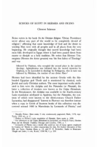 Ficino Writes in His Book on the Christian R.Eligi,On