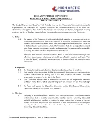 Governance and Nominating Committee Terms of Reference