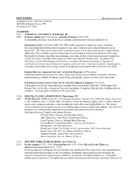 Kimes, Don CV for AU Web Site