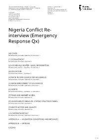 Nigeria Conflict Re-Interview (Emergency Response