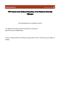 PDF Hosted at the Radboud Repository of the Radboud University Nijmegen