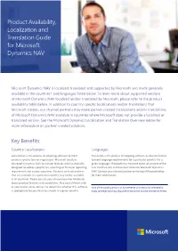 Product Availability, Localization, and Translation Guide for Microsoft