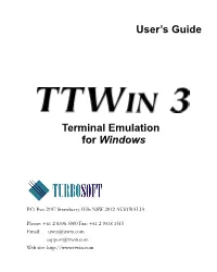 Ttwin Version 3 User Guide