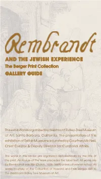 AND the JEWISH EXPERIENCE the Berger Print Collection GALLERY GUIDE