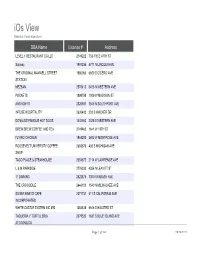 Ios View Based on Food Inspections