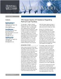 IRS Issues Section 45 Guidance Regarding Refined Coal Facilities David S