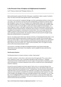 Is the Princeton View of Scripture an Enlightenment Innovation?