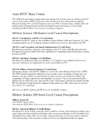 Military Science Course Description