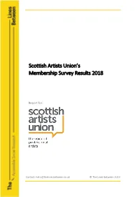 Scottish Artists Union's Membership Survey Results 2018