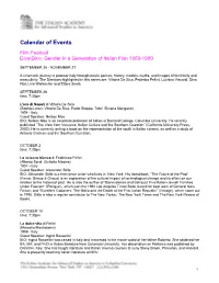 Calendar of Events