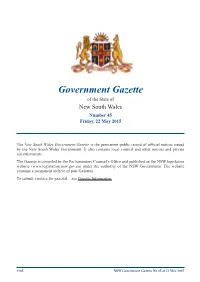Government Gazette No 45 of 22 May 2015